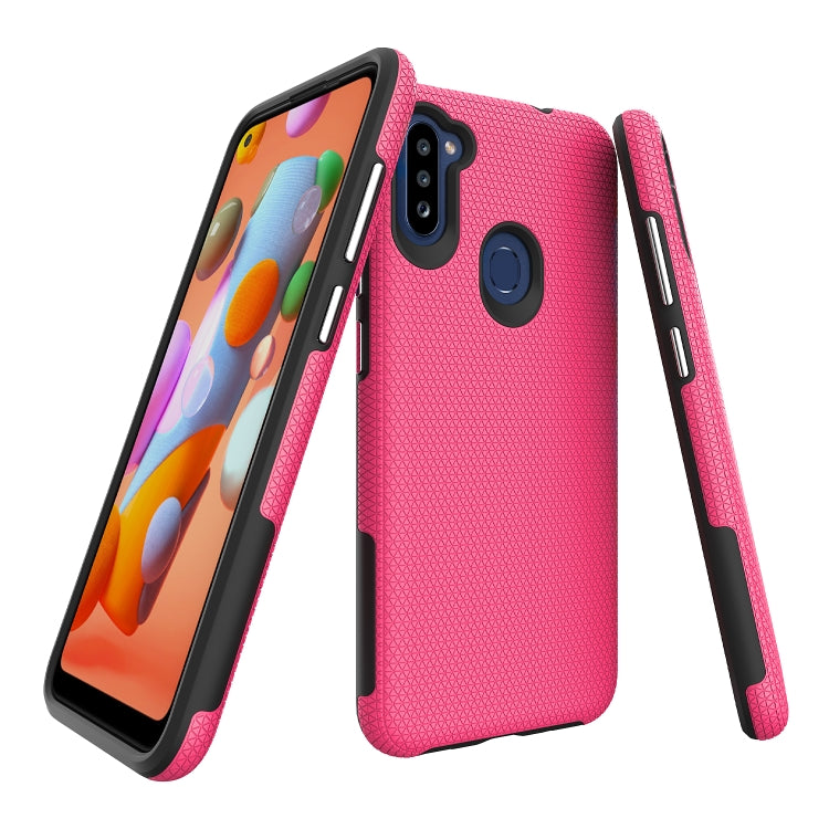 For Samsung Galaxy A11(EU Version) Triangle Armor Texture TPU + PC Case