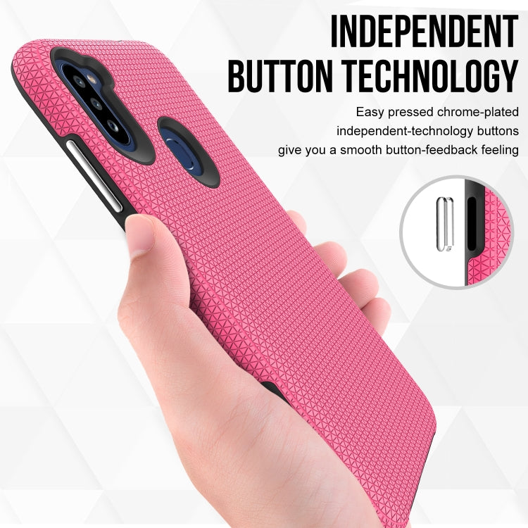 For Samsung Galaxy A11(EU Version) Triangle Armor Texture TPU + PC Case