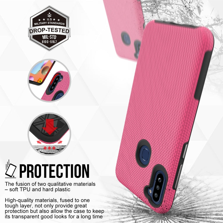 For Samsung Galaxy A11(EU Version) Triangle Armor Texture TPU + PC Case