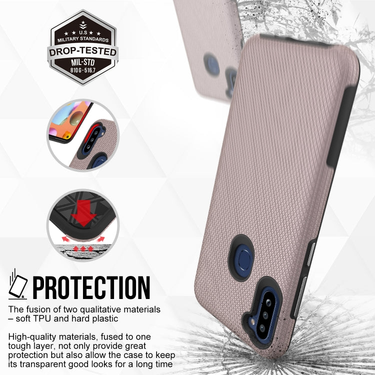 For Samsung Galaxy A11(EU Version) Triangle Armor Texture TPU + PC Case