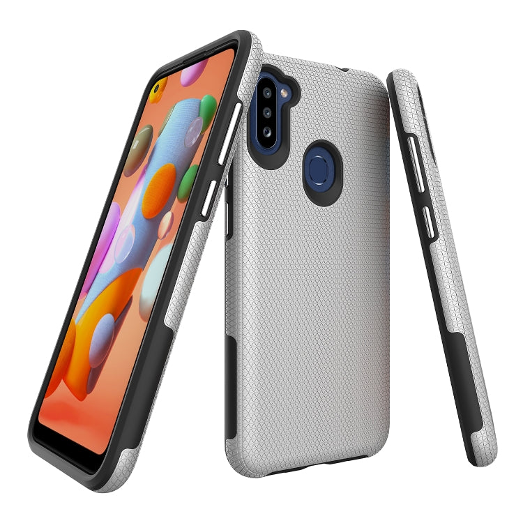 For Samsung Galaxy A11(EU Version) Triangle Armor Texture TPU + PC Case
