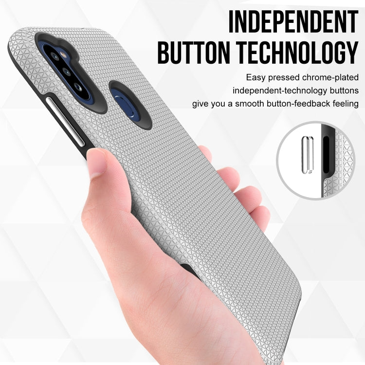 For Samsung Galaxy A11(EU Version) Triangle Armor Texture TPU + PC Case