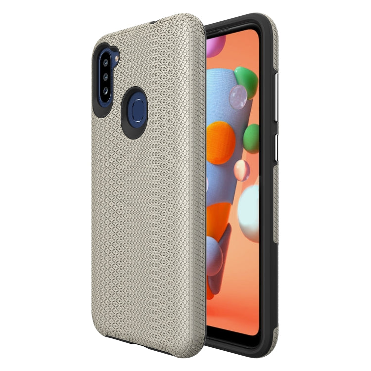 For Samsung Galaxy M11 Triangle Armor Texture TPU + PC Case