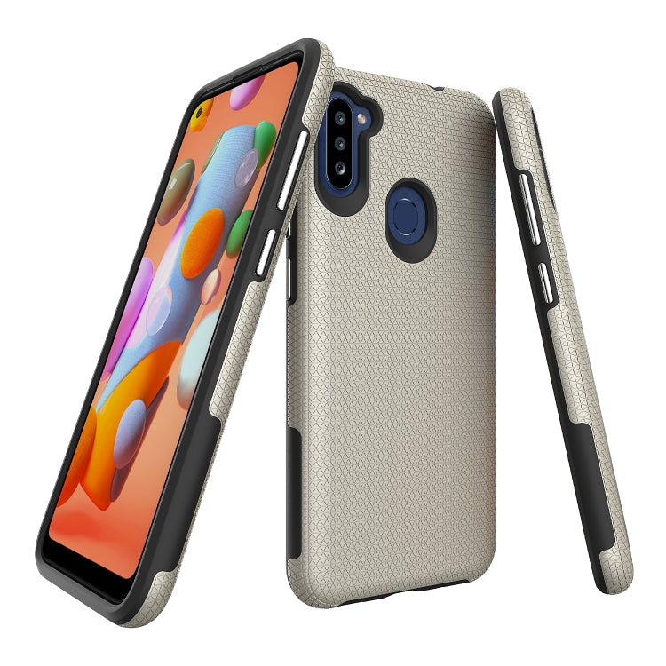 For Samsung Galaxy M11 Triangle Armor Texture TPU + PC Case