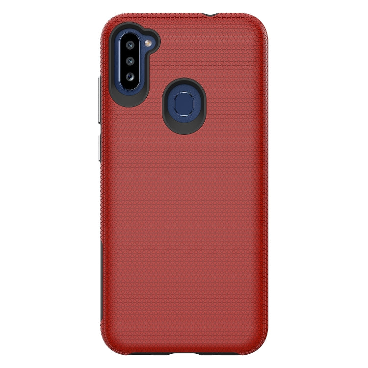 For Samsung Galaxy M11 Triangle Armor Texture TPU + PC Case