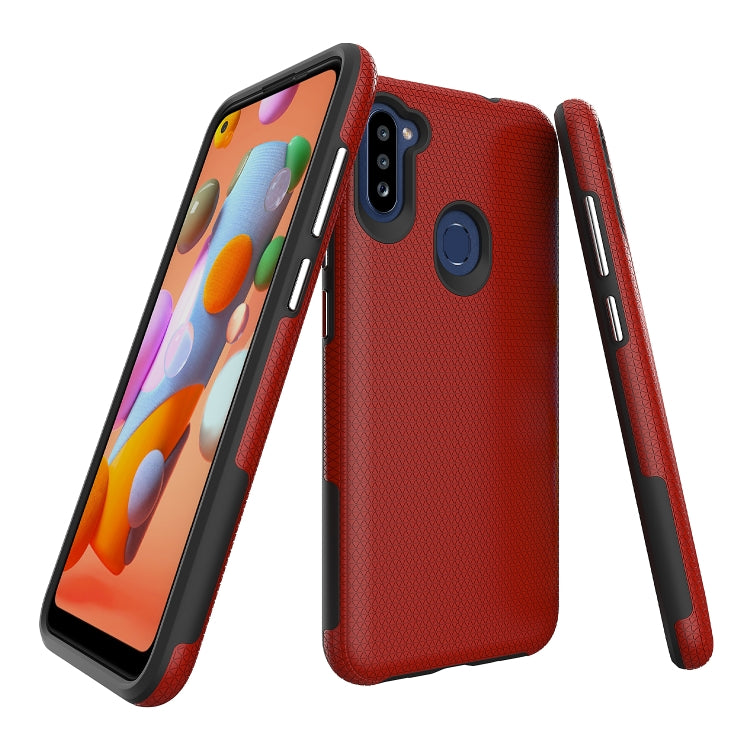 For Samsung Galaxy M11 Triangle Armor Texture TPU + PC Case