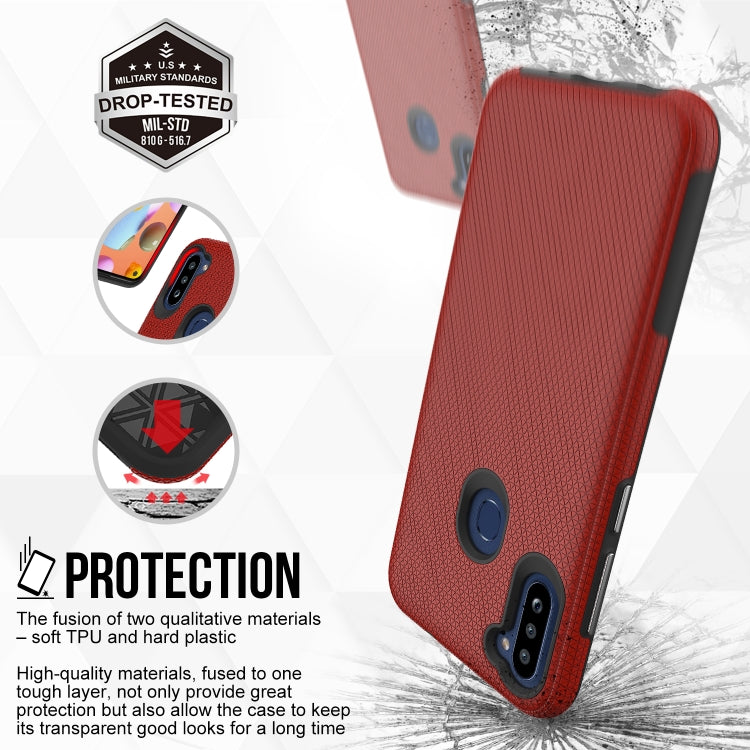 For Samsung Galaxy M11 Triangle Armor Texture TPU + PC Case