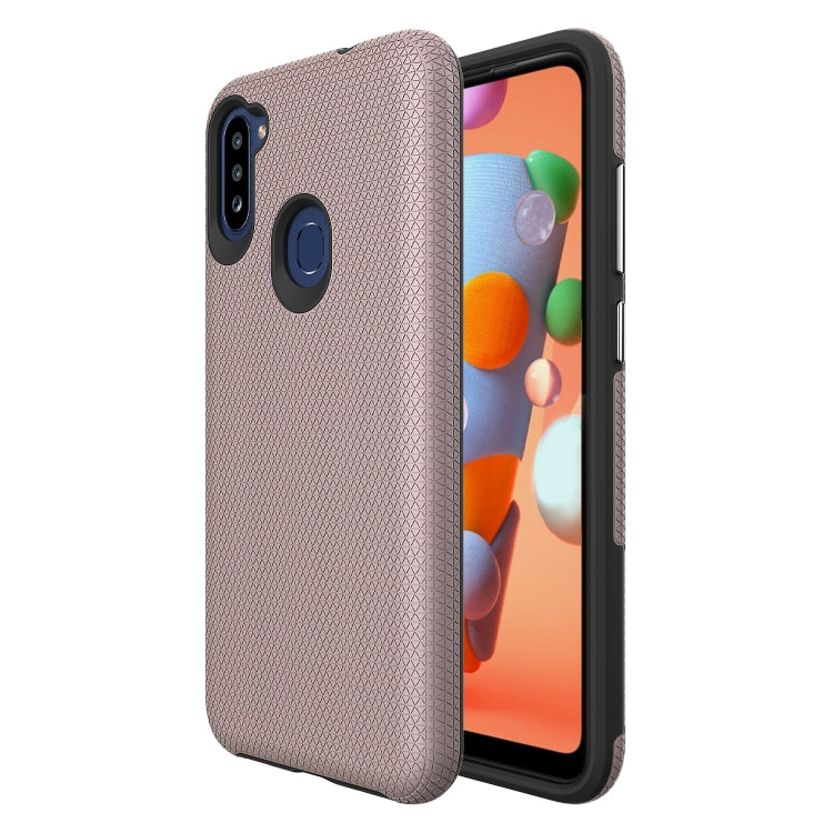 For Samsung Galaxy M11 Triangle Armor Texture TPU + PC Case