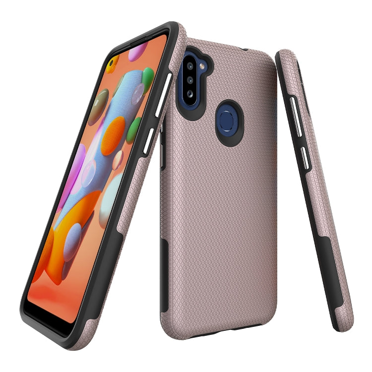 For Samsung Galaxy M11 Triangle Armor Texture TPU + PC Case