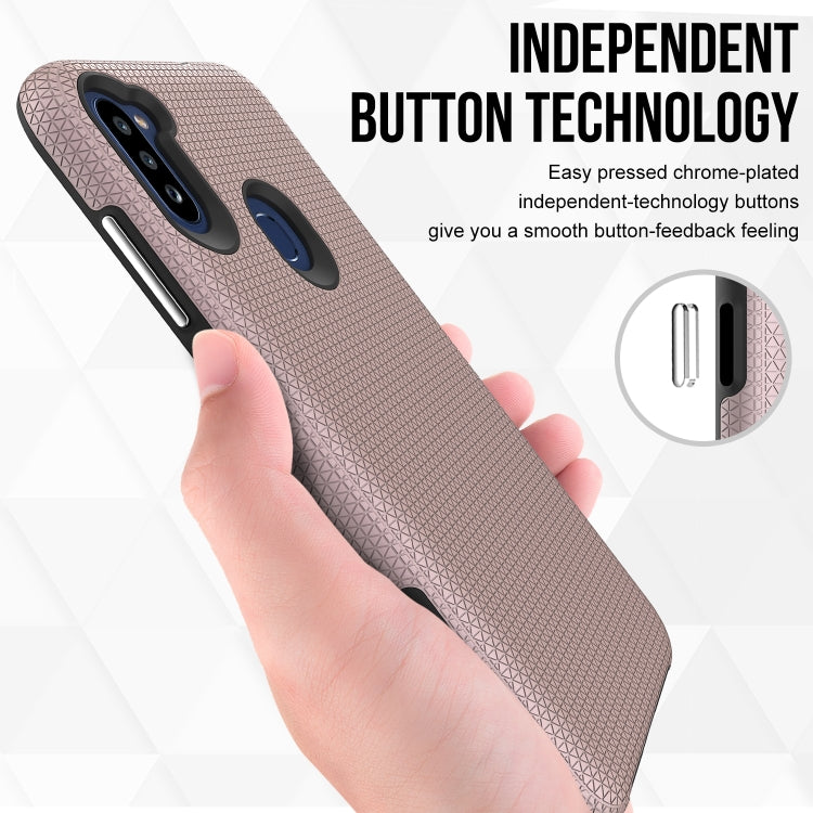 For Samsung Galaxy M11 Triangle Armor Texture TPU + PC Case