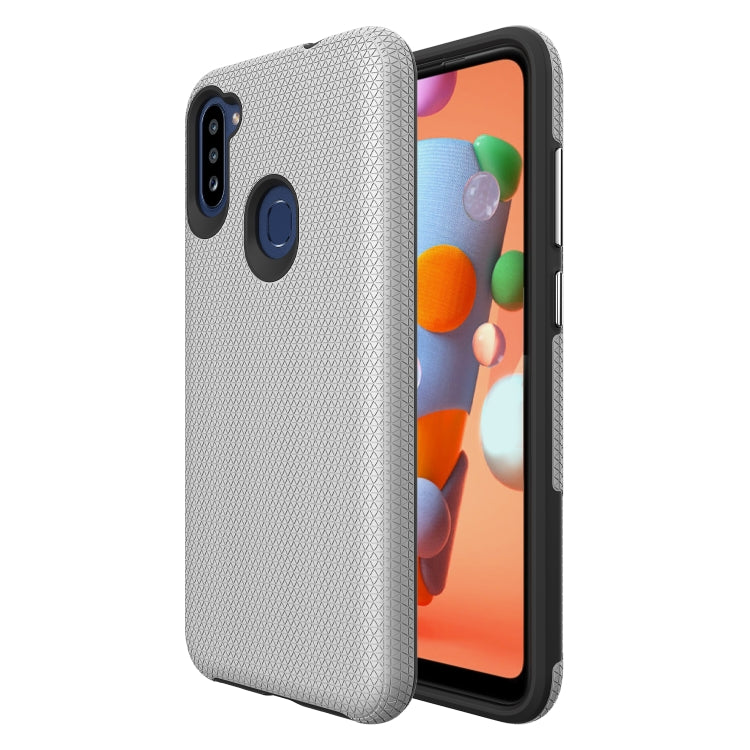 For Samsung Galaxy M11 Triangle Armor Texture TPU + PC Case
