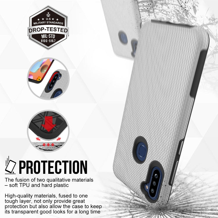 For Samsung Galaxy M11 Triangle Armor Texture TPU + PC Case