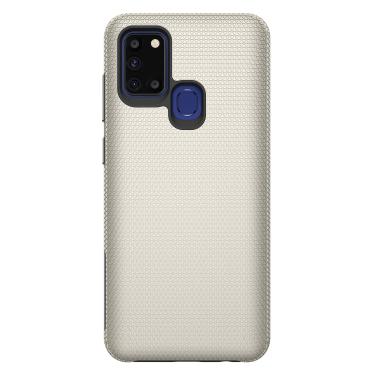 For Samsung Galaxy A21s Triangle Armor Texture TPU + PC Case