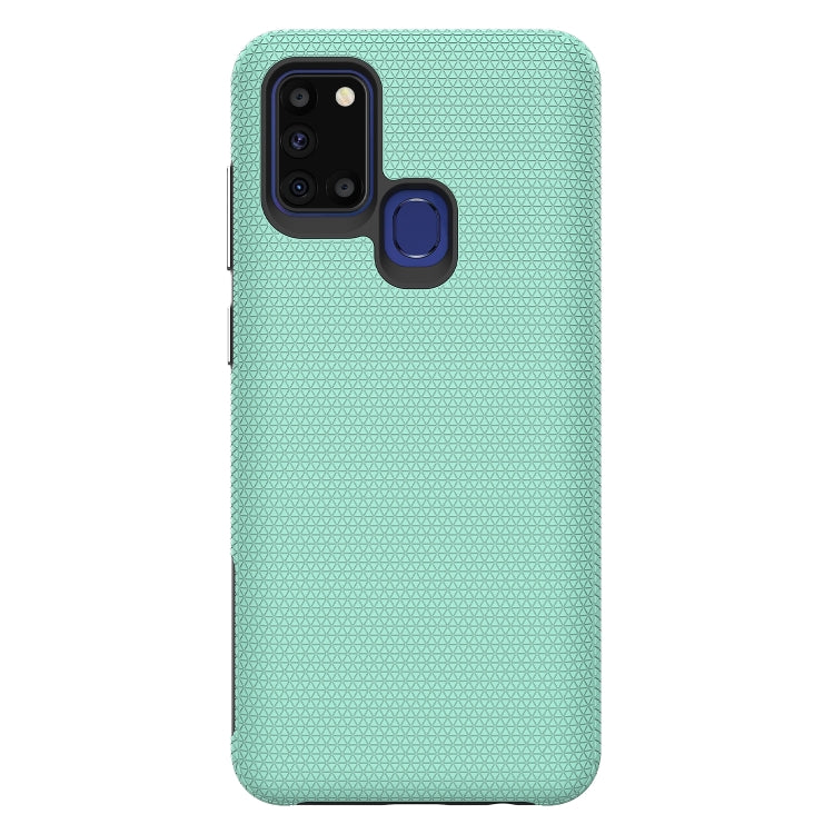 For Samsung Galaxy A21s Triangle Armor Texture TPU + PC Case