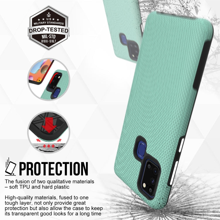 For Samsung Galaxy A21s Triangle Armor Texture TPU + PC Case