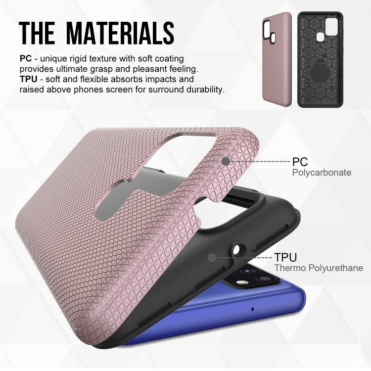 For Samsung Galaxy A21s Triangle Armor Texture TPU + PC Case