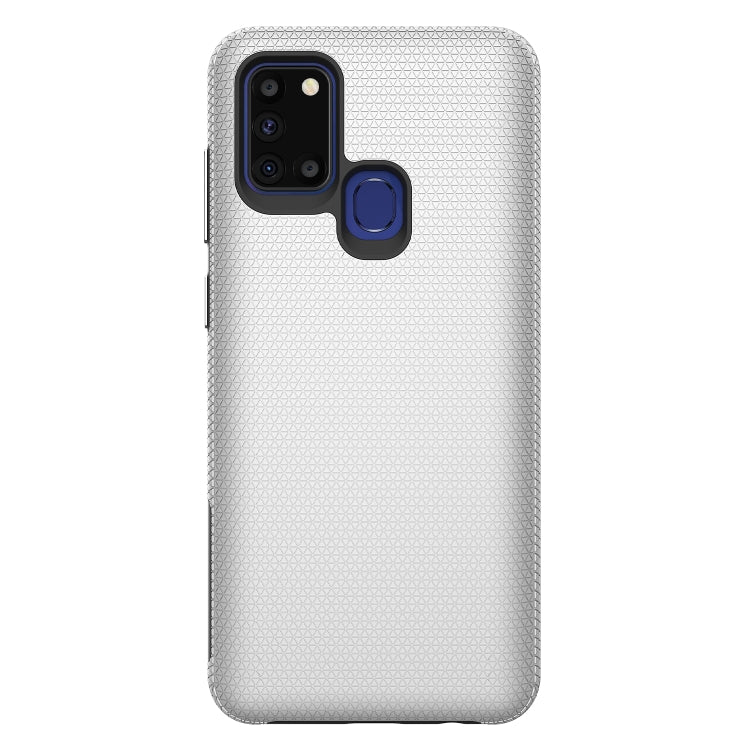 For Samsung Galaxy A21s Triangle Armor Texture TPU + PC Case