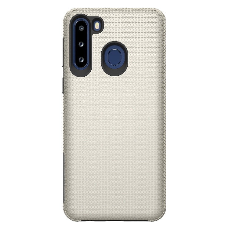 For Samsung Galaxy A21(EU Version) Triangle Armor Texture TPU + PC Case