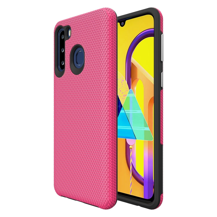 For Samsung Galaxy A21(EU Version) Triangle Armor Texture TPU + PC Case