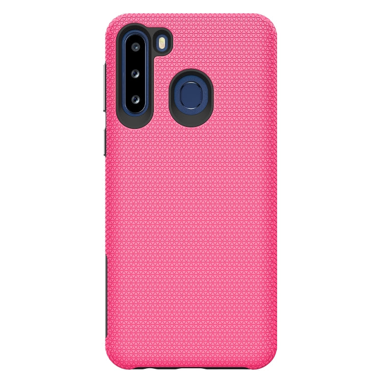 For Samsung Galaxy A21(EU Version) Triangle Armor Texture TPU + PC Case
