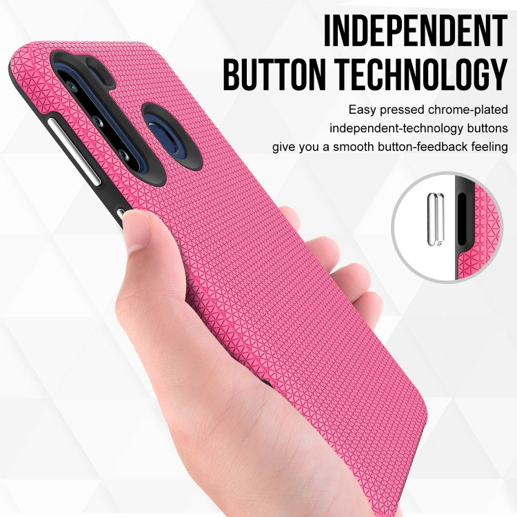 For Samsung Galaxy A21(EU Version) Triangle Armor Texture TPU + PC Case
