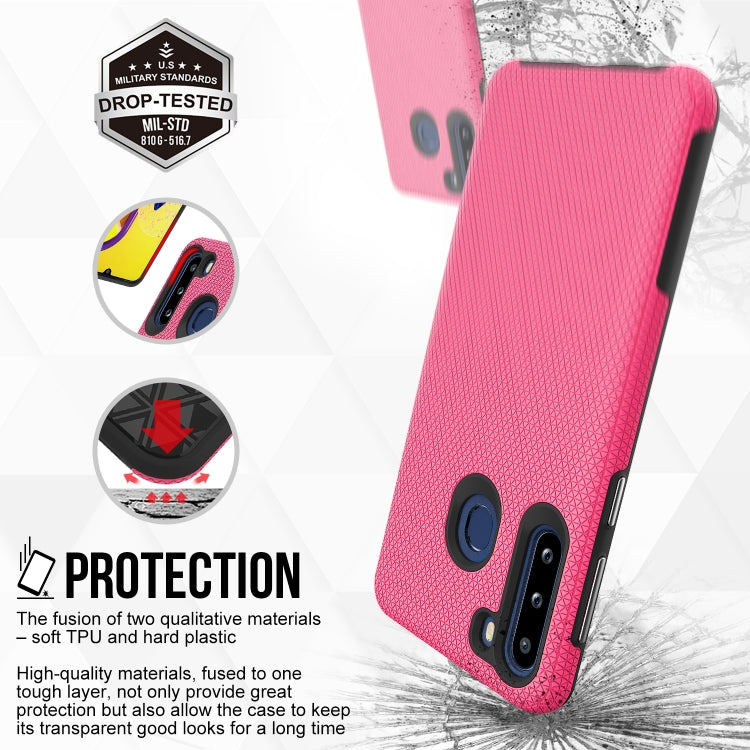 For Samsung Galaxy A21(EU Version) Triangle Armor Texture TPU + PC Case