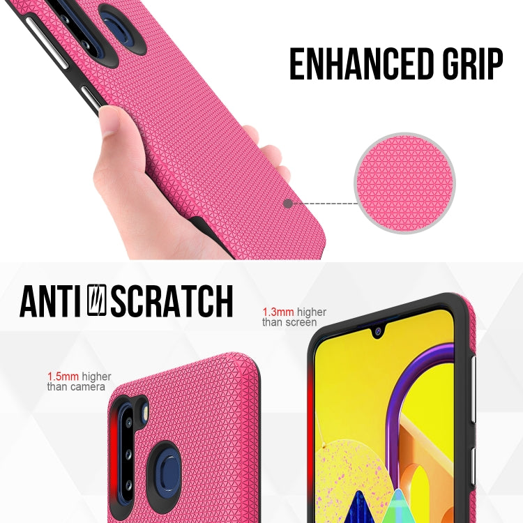 For Samsung Galaxy A21(EU Version) Triangle Armor Texture TPU + PC Case