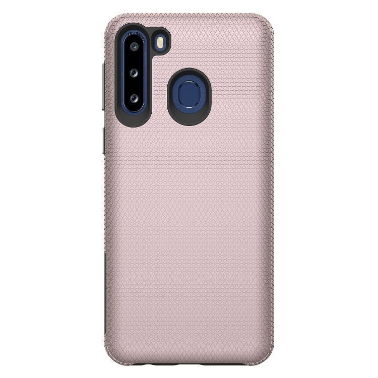 For Samsung Galaxy A21(EU Version) Triangle Armor Texture TPU + PC Case