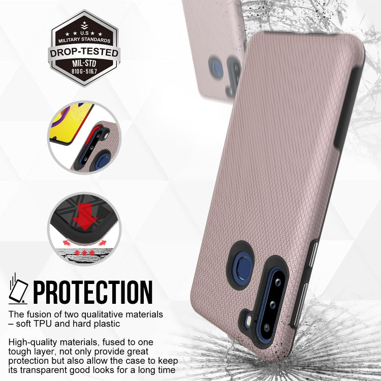 For Samsung Galaxy A21(EU Version) Triangle Armor Texture TPU + PC Case