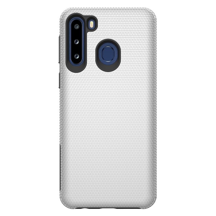 For Samsung Galaxy A21(EU Version) Triangle Armor Texture TPU + PC Case