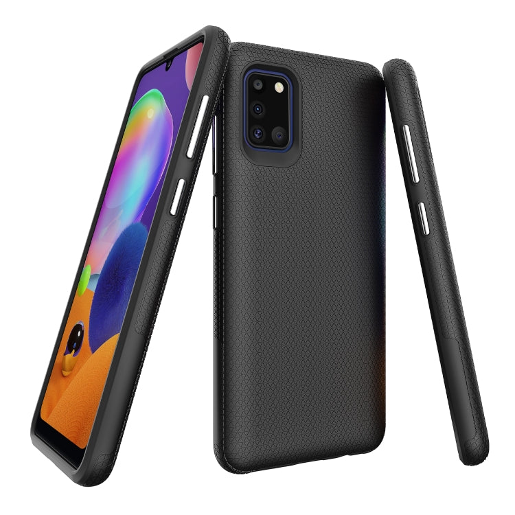 For Samsung Galaxy A31 Triangle Armor Texture TPU + PC Case