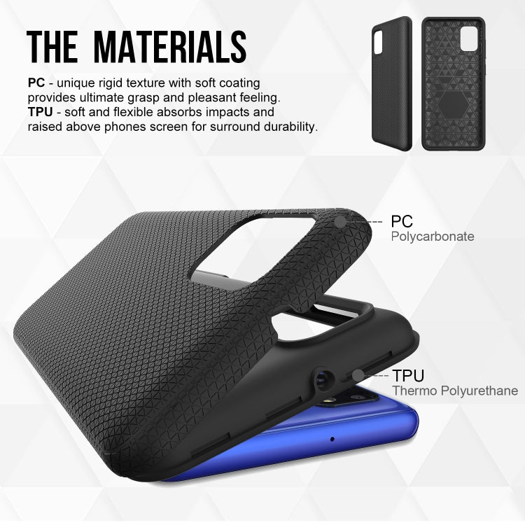 For Samsung Galaxy A31 Triangle Armor Texture TPU + PC Case