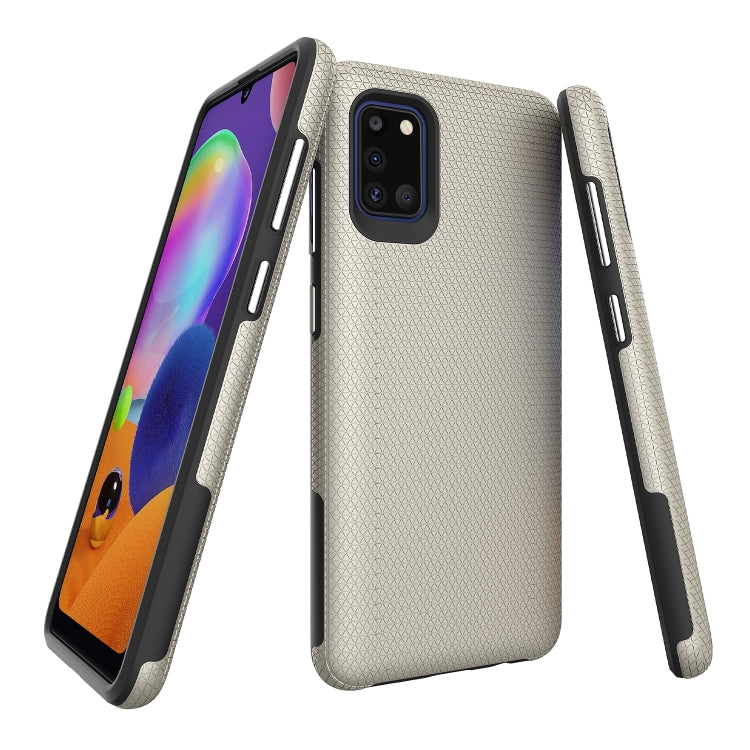 For Samsung Galaxy A31 Triangle Armor Texture TPU + PC Case