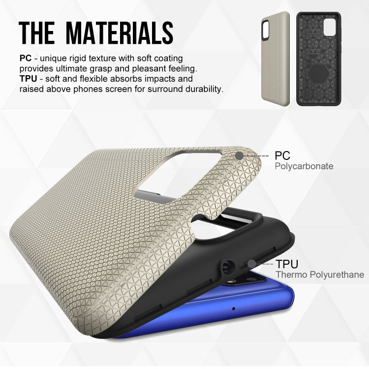 For Samsung Galaxy A31 Triangle Armor Texture TPU + PC Case