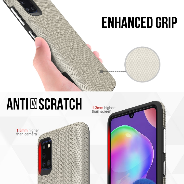 For Samsung Galaxy A31 Triangle Armor Texture TPU + PC Case