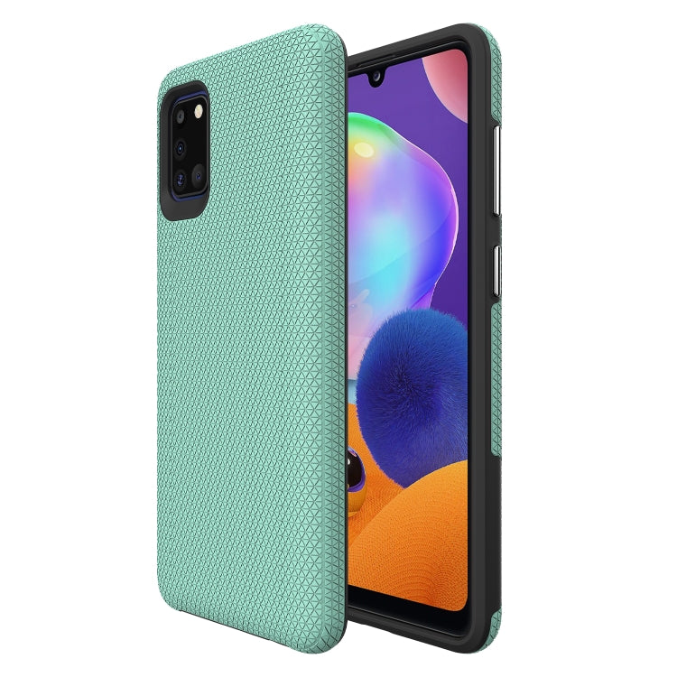 For Samsung Galaxy A31 Triangle Armor Texture TPU + PC Case