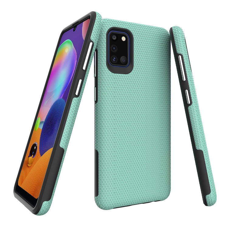 For Samsung Galaxy A31 Triangle Armor Texture TPU + PC Case
