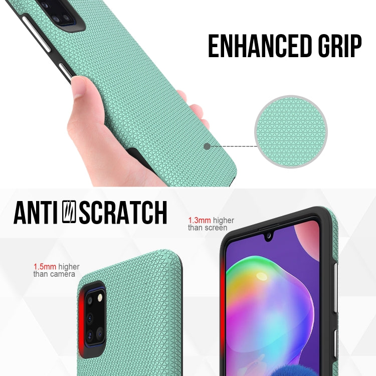 For Samsung Galaxy A31 Triangle Armor Texture TPU + PC Case