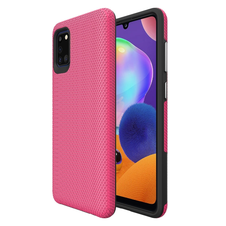 For Samsung Galaxy A31 Triangle Armor Texture TPU + PC Case