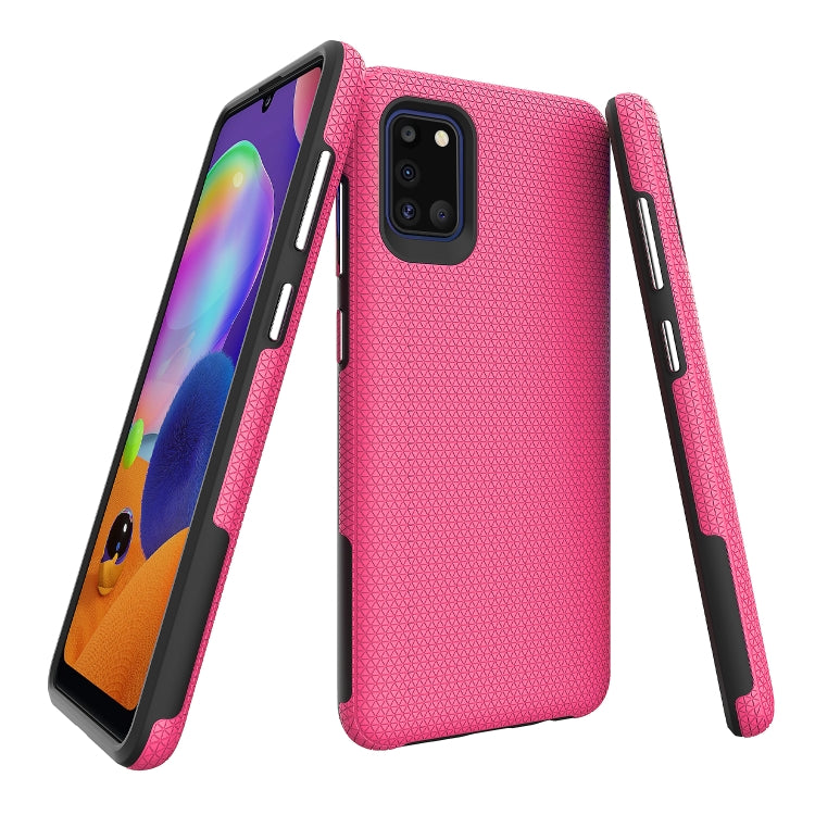 For Samsung Galaxy A31 Triangle Armor Texture TPU + PC Case