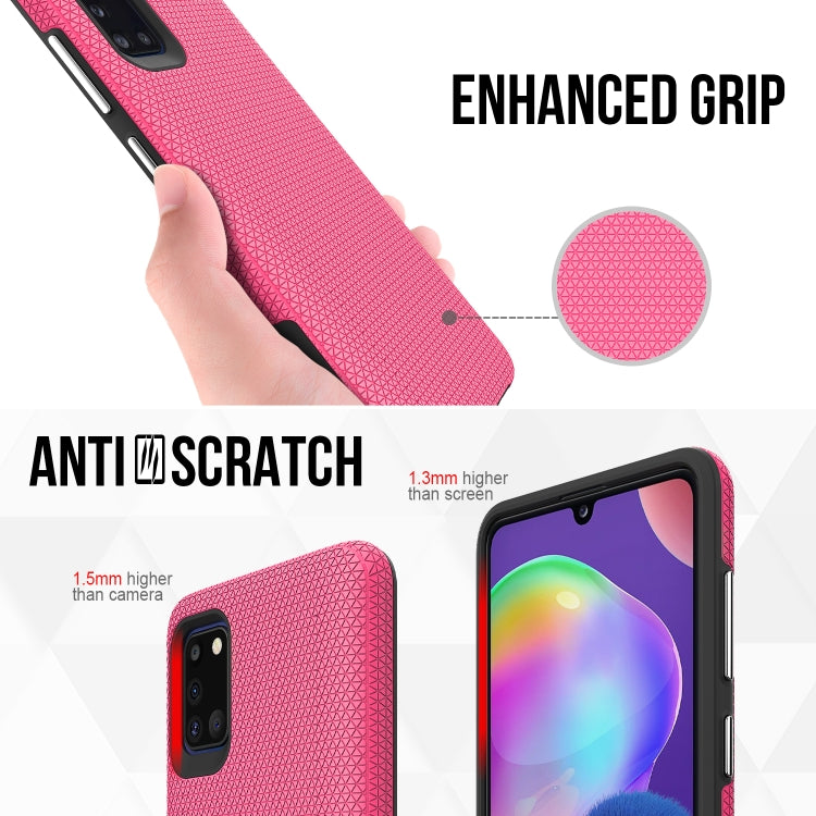 For Samsung Galaxy A31 Triangle Armor Texture TPU + PC Case