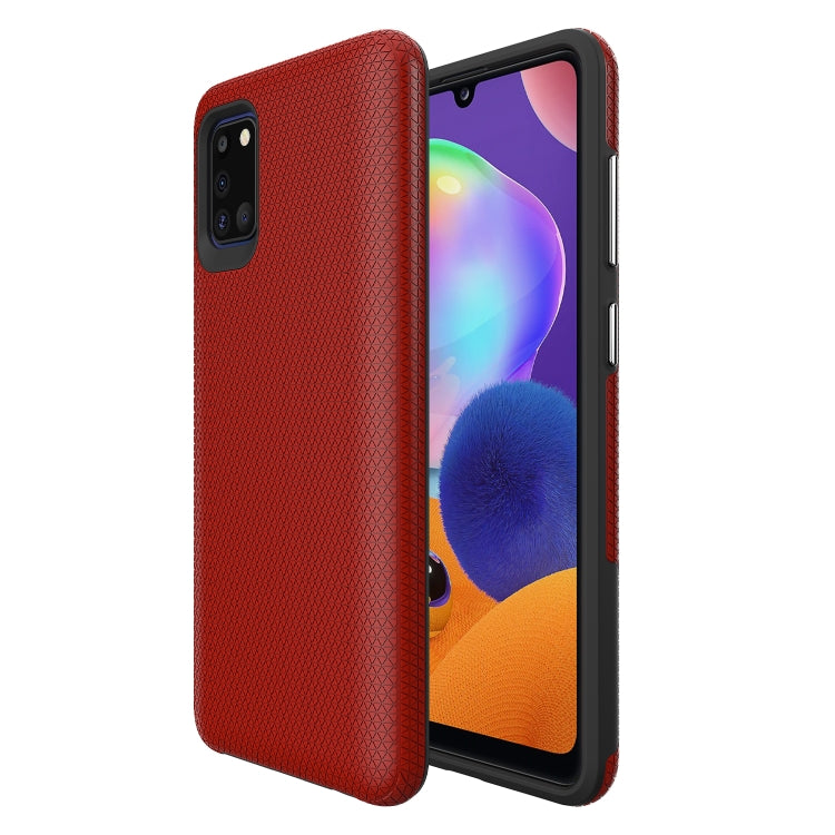 For Samsung Galaxy A31 Triangle Armor Texture TPU + PC Case