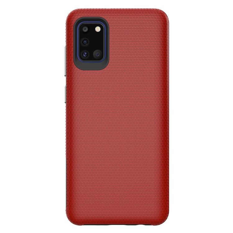 For Samsung Galaxy A31 Triangle Armor Texture TPU + PC Case