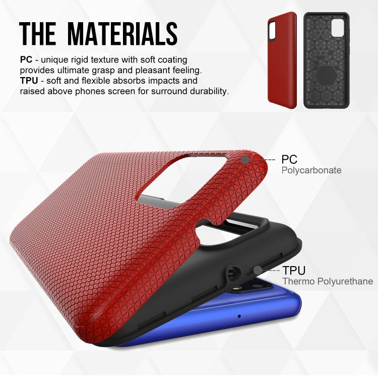 For Samsung Galaxy A31 Triangle Armor Texture TPU + PC Case