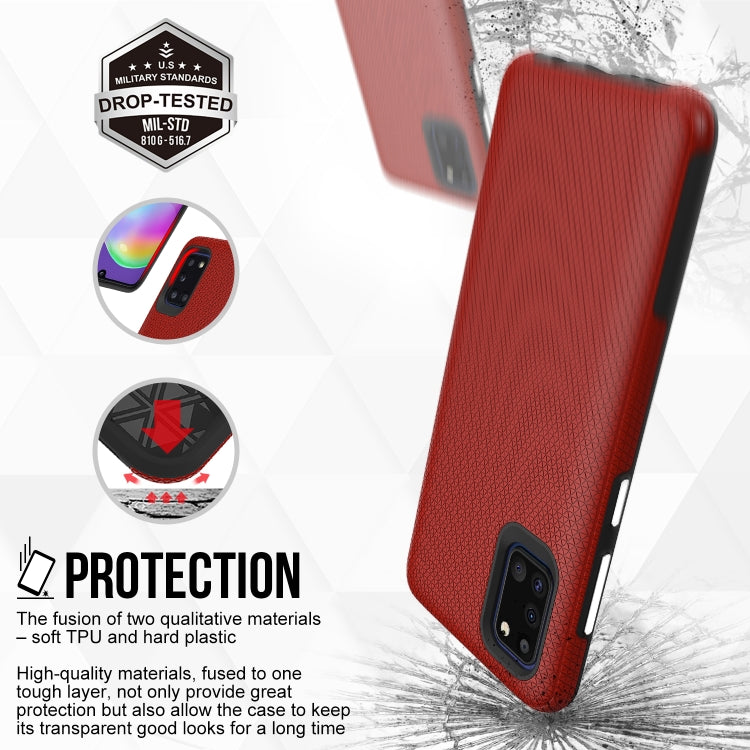 For Samsung Galaxy A31 Triangle Armor Texture TPU + PC Case