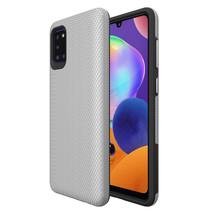 For Samsung Galaxy A31 Triangle Armor Texture TPU + PC Case