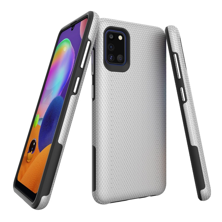 For Samsung Galaxy A31 Triangle Armor Texture TPU + PC Case