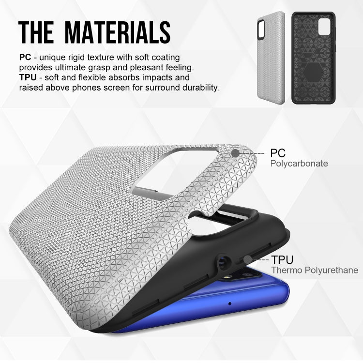 For Samsung Galaxy A31 Triangle Armor Texture TPU + PC Case