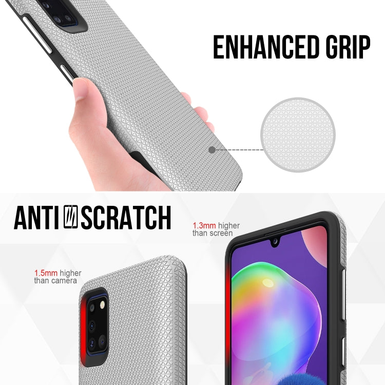 For Samsung Galaxy A31 Triangle Armor Texture TPU + PC Case