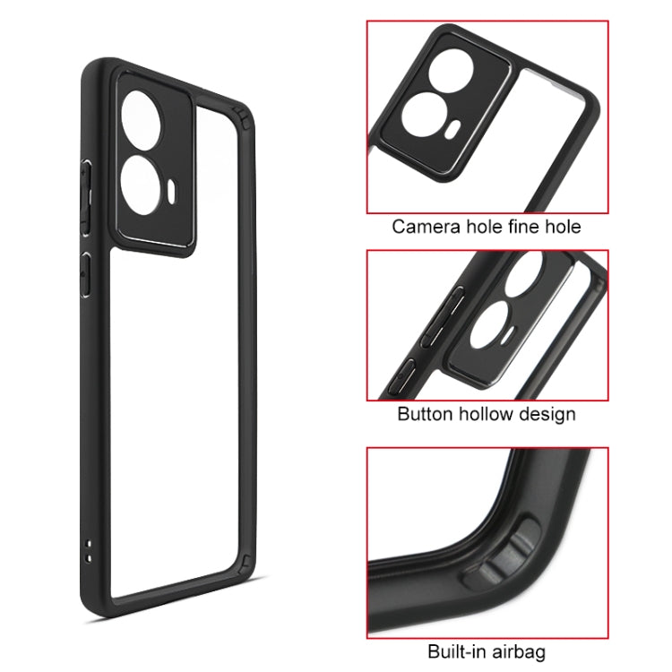 For Motorola Moto G85 Frosted TPU + Transparent PC Phone Case - Transparent